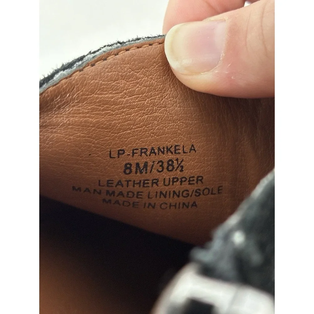 Lucky Brand LP-FRANKELA Ankle Booties‎ Sz 8 Black Side Zip Genuine Leather